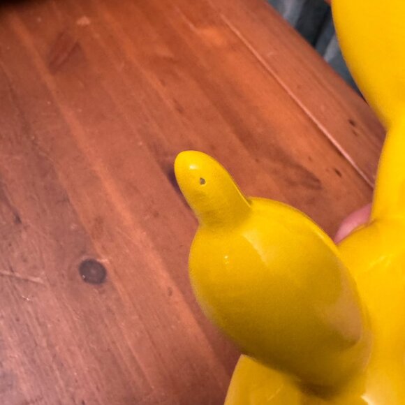 Balloon Dog Yellow Ceramic Figurine 7.5" Hx7" L Decorative Decor Statue Pop Art - Picture 5 of 9